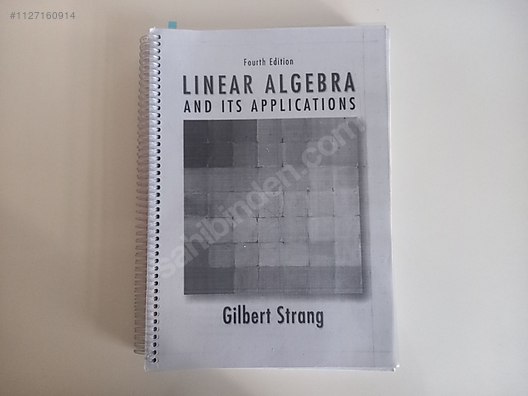 Linear Algebra and Its Applications 4th Edition at sahibinden.com 