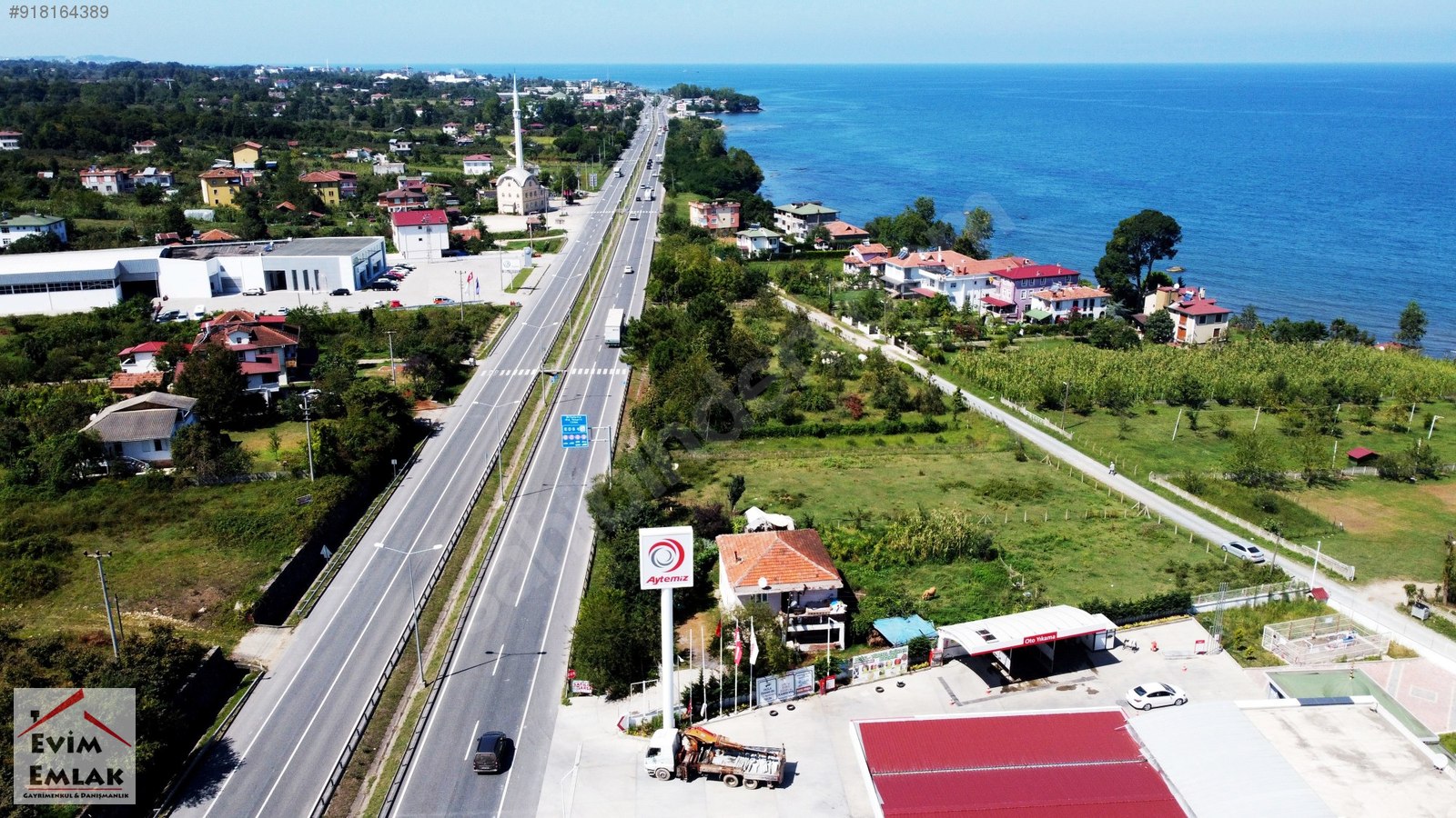 EVİM EMLAK�tan SATILIK D.SAHİL YOLU ÜZERİNDE 832m² İMARLI ARSA