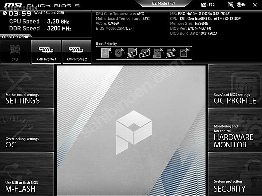 Intel Core i3 MSI Oyuncu Masaüstü Bilgisayar