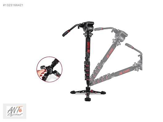 キヨ Jieyang Ayaklı Monopod JY0619B Mandallı Kırmızı Kilit Sistemi