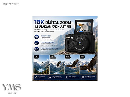5K 75MP HD Dijital Kamera 18X Dijital Zoom sahibinden.comda