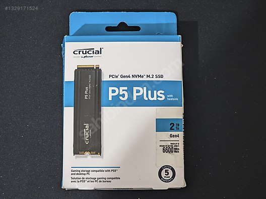 Crucial P5 Plus 2TB Gen 4 NVME SSD Heatsink PS5 Uyumlu sahibinden
