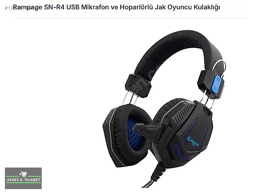 RAMPAGE SN-R4 USB + MİKROFON VE HOPARLÖR JAKLI OYUNCU KULAKLIĞI