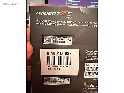 GSkill DDR5 RAM 32 GB 8000MHZ CL38 BEYAZ RGB NADİR ÜRÜN sahibinden