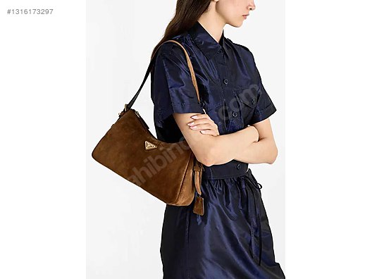 Prada aimee medium suede bag brown Y 2025 %100 original - Prada