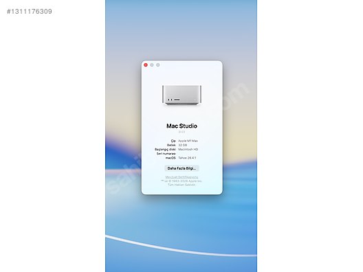 Apple / Mac Studio M1 Max 32GB RAM 512GB SSD Kutulu Temiz Apple / Mac Studio M1 Max 32GB RAM 512GB SSD Kutulu Temiz