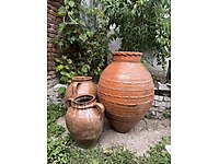 EL YAPIMI ANTİKA TOPRAK KÜP ve TESTİLER (3 ADET)