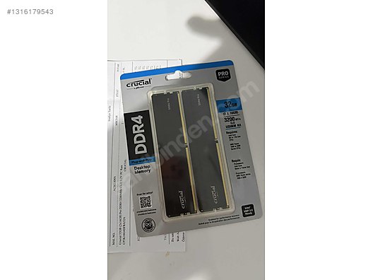 Crucial Pro 32GB (2x16) DDR4 3200MHz CL22 sahibinden.comda