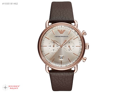 emporio armani men's leather strap watches