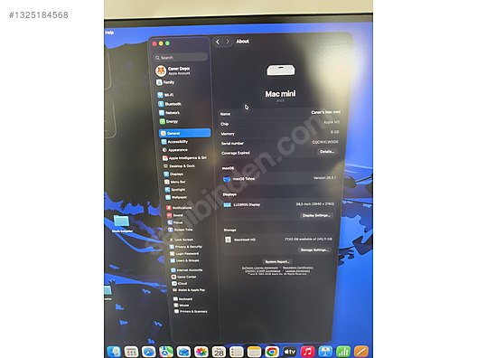 Apple / Mac Mini M2/ 8GB Ram / 256GB Hafıza sahibinden.comda
