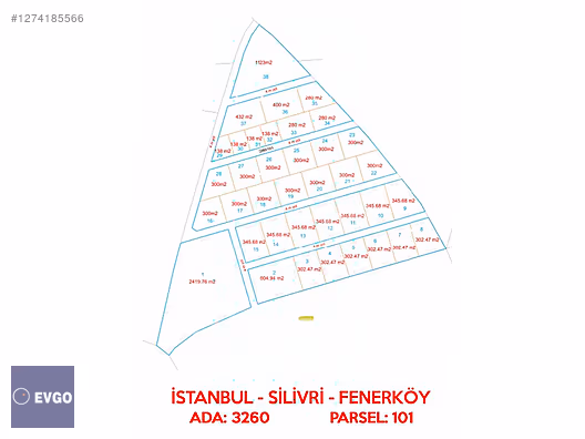SİLİVRİ FENERKÖYDE SATILIK 3 ADET 300 M2 ARSA #1274185566