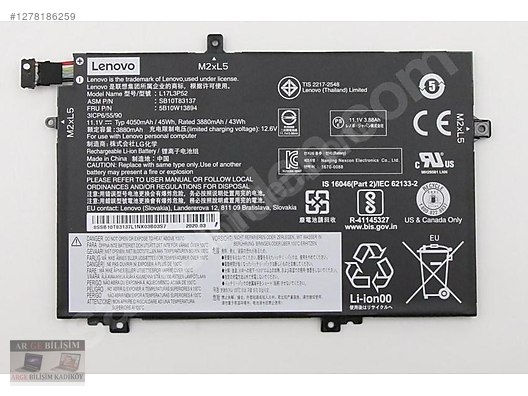 LENOVO THINKPAD L490 L590 L14 L15 İÇ PİL ORJİNAL BATARYA