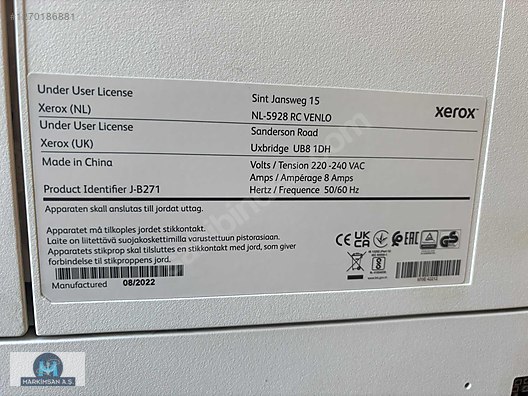 その他 0802-08 Xerox AltaLink C8145T A3 MFP Renkli Lazer Yazıcı (T17193) Lazer