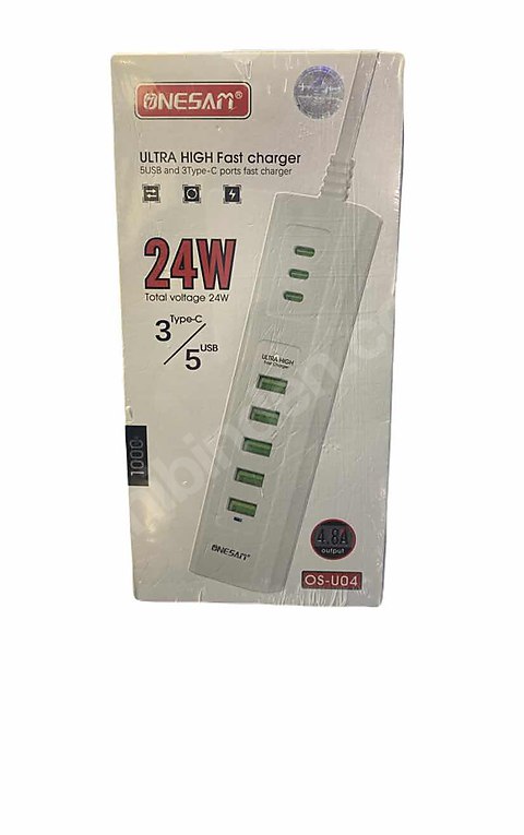 Üçlü Priz Yeni Nesil 5 USB 3 Typ-c Girişli