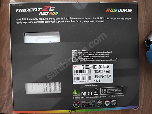 G.Skill 48GB(2x24) Trident Z5 Neo RGB 8000Mhz CL40 DDR5 EXPO Ram