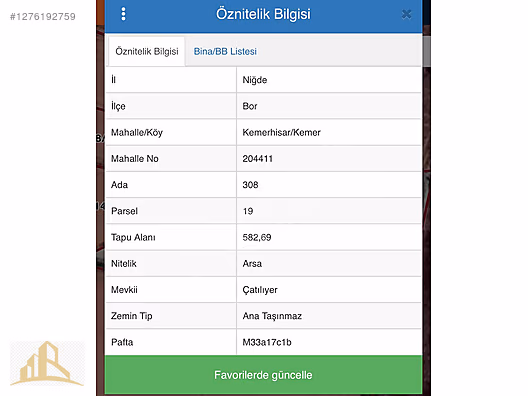 YSN GAYRİMENKUL'DEN KEMERHİSAR KEMERDE 582 m2 KÖŞE ARSA #1276192759