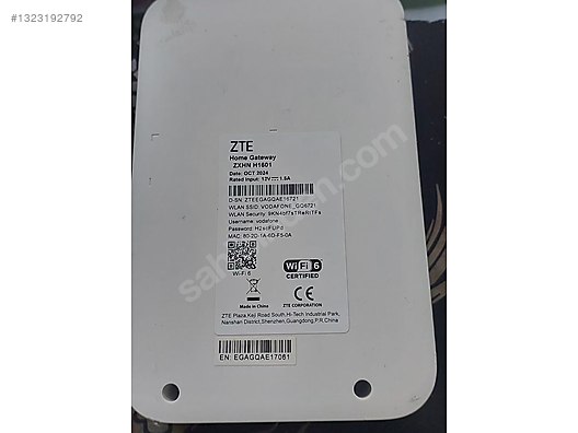 ZTE ZXHN H1601 WIFI 6 PREMIUM MODEM on sahibinden.com - 1323192792