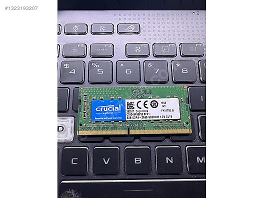 Crucial / Micron 8GB DDR4 2666MHz Laptop RAM Temiz Sorunsuz