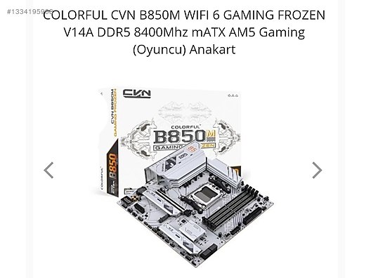 COLORFUL CVN B850M WIFI 6 GAMING FROZEN V14A DDR5 8400Mhz mATX