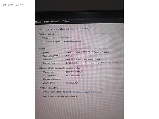 Masaüstü Bilgisayar - Anakart İ7 3770 - 2X8 16 GB 1600 MHZ 650W X POWER PSU İNTEL P8H61-M LX3 Anakart Anakart