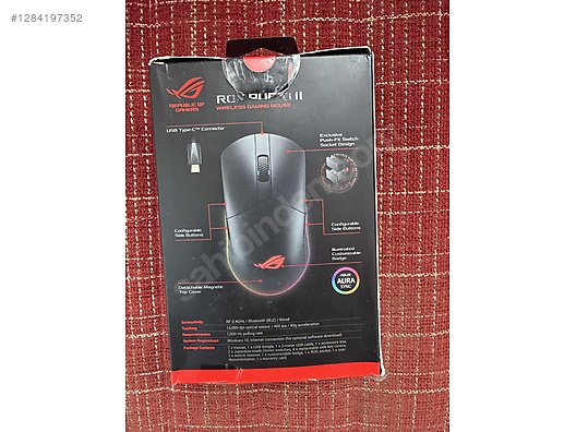 ASUS ROG Pugio II Wireless Gaming Mouse Orijinal Sorunsuz RGB - Asus Oyuncu Mouse