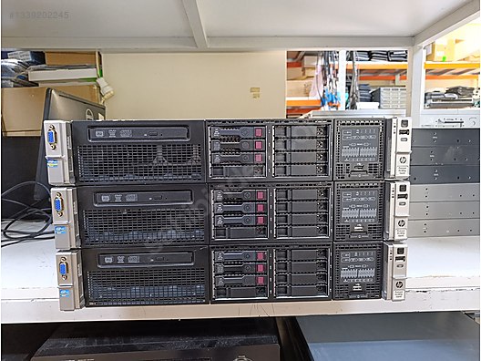 HP DL380p G8 2X E5-2650 128GB RAM 3X 300 SAS DİSK ÇİFT POWER on