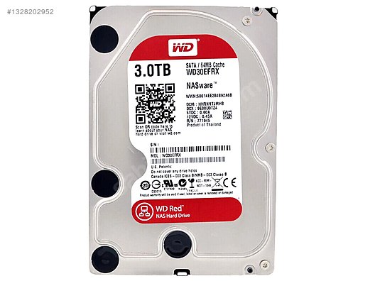 高耐久WD Red 3TB HDD WD30EFRX 稼働5088時間 WD RED 3TB NAS Harddisk/HDD WD30EFRX sahibinden.comda - 1328202952