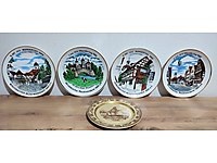 ANTİKA ALMAN PORSELEN DUVAR TABAKLARI DAMGALI MÜHÜRLÜ