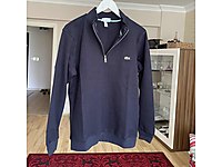 Orijinal Lacoste m beden uzun kollu yarı fermuarlı