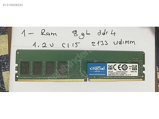 8 gb ddr4 ram crucial 2133mhz sahibinden.comda - 1319208240