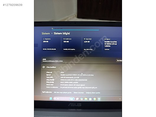 İkinci El ve Sıfır Alışveriş / Bilgisayar / Dizüstü (Notebook) / Laptop / Asus