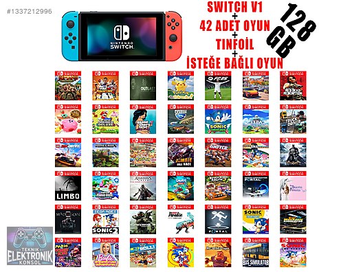 Nintendo Switch コンプリートセット　セール中!! Nintendo Switch V1 ÇİPLİ 32GB + 128GB 42 OYUN + OYUN MAĞAZASI
