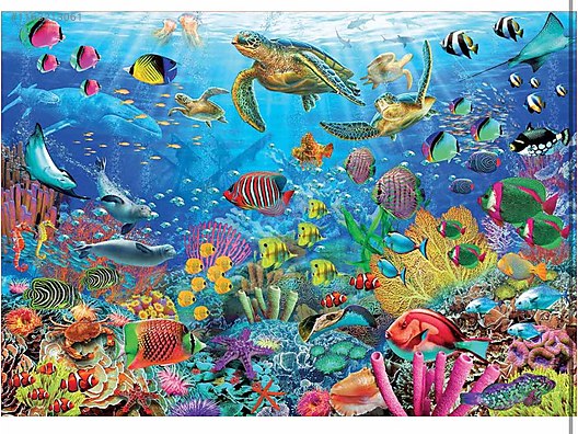 Sıfır Educa Puzzle - Educa - Tropikal Fantezi Kaplumbağalar - 1000 Parça Puzzle