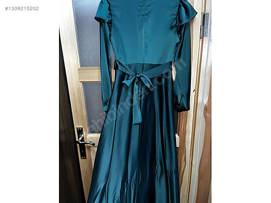 shein raglan sleeve tie front flare satin dress Monessa Joan