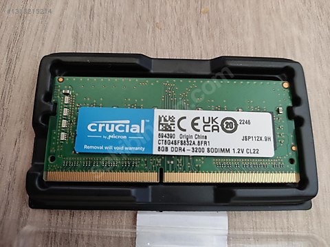 Crucial 16 gb (2x8) DDR4 3200 mhz Laptop Ram Kit on sahibinden.com
