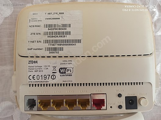 ZTE MARKA ZXHN H168N MODEL VDSL-ADSL MODEM sahibinden.comda