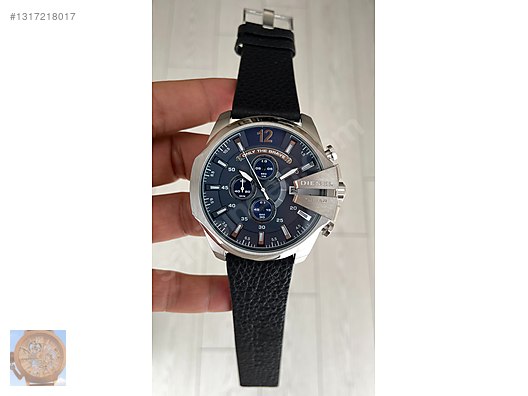 Diesel / Diesel DZ4423 Mega Chief Silver Mavi 51mm sahibinden