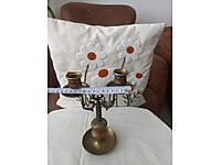 ANTİKA 2 MUMLU BRONZ ŞAMDAN