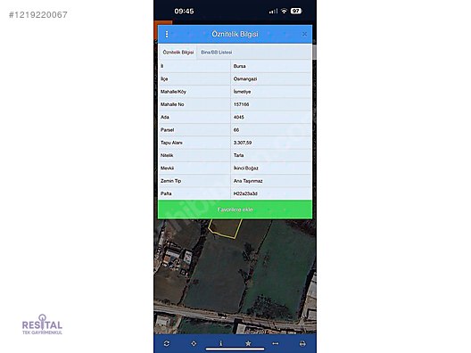 OSMANGAZİ İSMETİYE MH.SATILIK TARLA