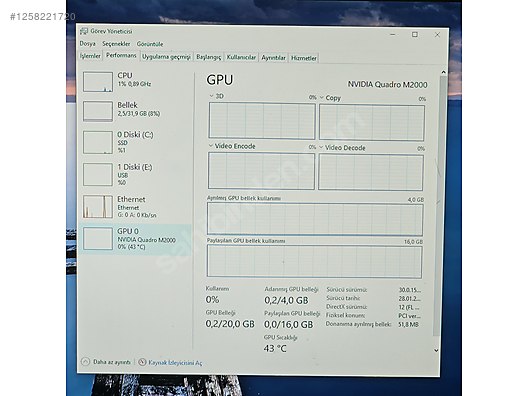 Hp Z240 Workstation E3-1270 v6 32gb DDR4 Quadro M2000 4gb 512gb - Alışveriş :: Sıfır, İkinci El Ürünlerle sahibinden.com'da