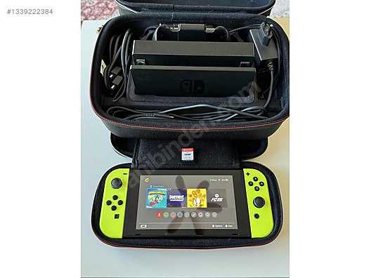 Nintendo Switch Neon Yellow Premium Set + FC25 + Çift Çanta on