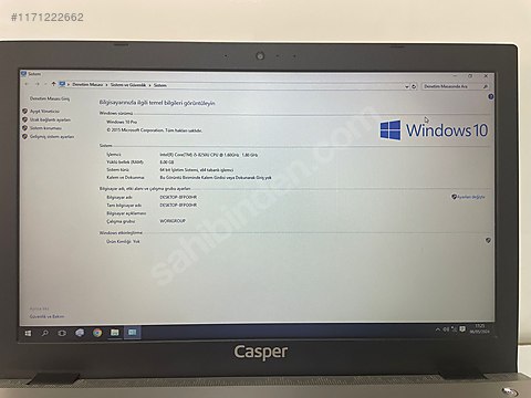 CASPER F650.8250 i5-8.Nesil Notebook - İlan ve alışverişte ilk adres ...