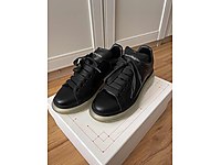 Orijinal Alexander McQueen Oversized Siyah Deri Ayakkabı Unisex