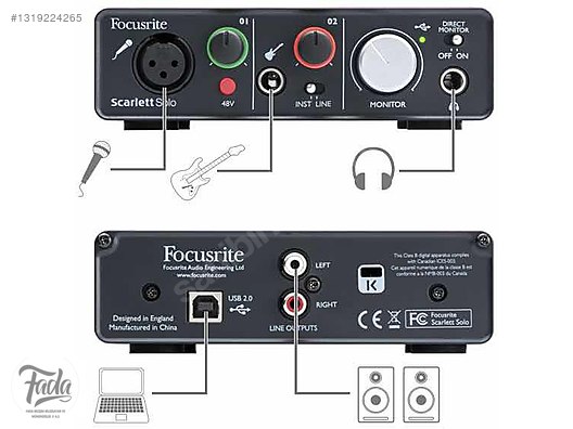 Focusrite Scarlett Solo Gen2 Ses Kartı sahibinden.comda - 1319224265