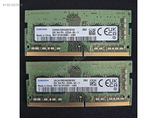 İki Adet Samsung 8GB RAM Bellek DDR4 3200 (2×8GB Toplam 16GB
