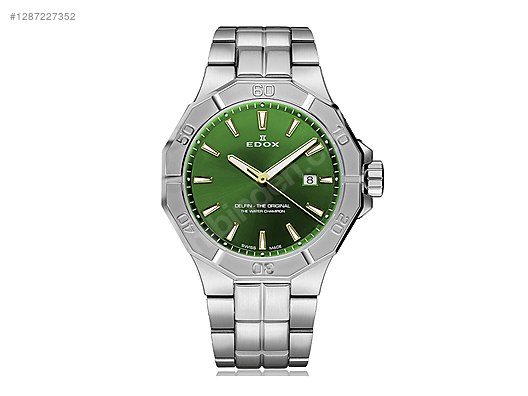 Edox / Edox 53021-3M-VIDU Yeşil Kadran Sıfır Ayarında Kusursuz on
