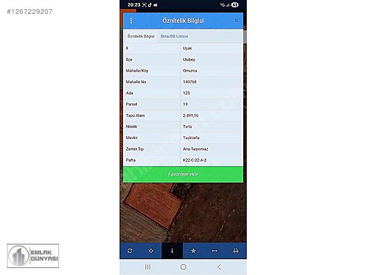 EMLAK DÜNYASINDAN YATIRIMLIK UYGUN FİYAT 19.000m2 SATILIK TARLA #1267229207