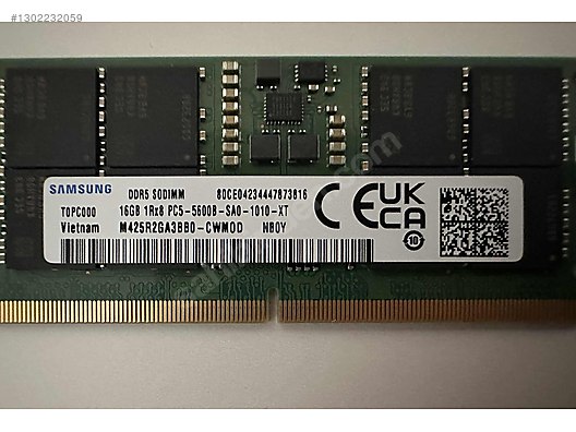 16 GB DDR5 SO-DIMM 5600 MHz Samsung RAM sahibinden.comda - 1302232059