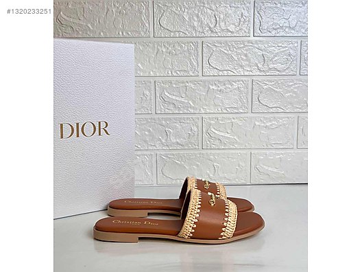Dior Calfskin Raffia Dioriviera D-Lane Flat Terlik İthal Ürün