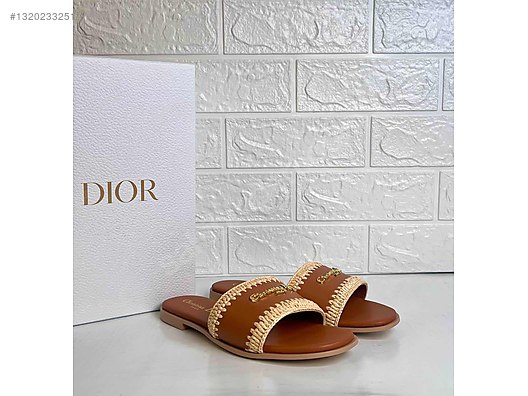 Dior Calfskin Raffia Dioriviera D-Lane Flat Terlik İthal Ürün